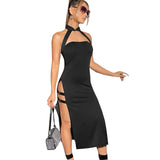 Woman Dresses Women's Winter Splicing Pullover Split Length Dress