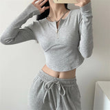 Women T-shirt Skinny Short Sports Top Long Sleeve Yoga Wear Women
