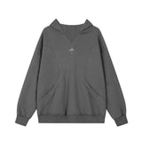 Men Hoodie Metal Decorative Loose Long Sleeve Pullover Hoodie Autumn