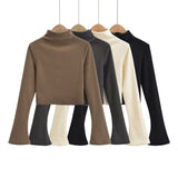 Women Skirt Fashion Long Sleeve T-shirt Top and Skirt Suit