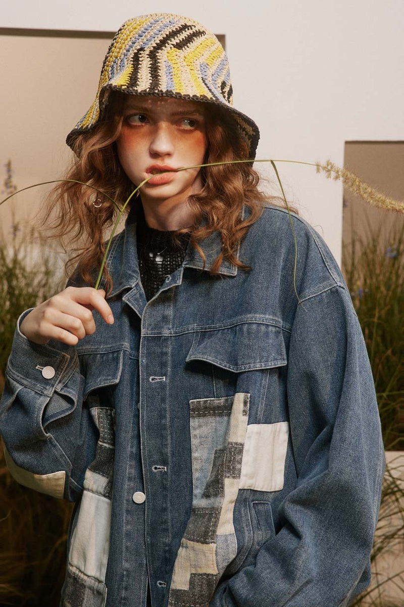 Unisex Jacket Autumn Patch Denim Coat Women's Clothing