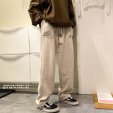 Men Sweatpants Vintage Corduroy Fall Loose Casual Trousers