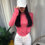 Women Long Sleeve Shirt Crew Neck