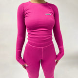 Women Co-Ord Set Women's Slim Long Sleeve Top Sports Yoga