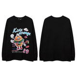Men Long Sleeve Shirt Sweet Cool Cartoon Print Top Hip Hop Long Sleeve T-shirt Men and Women