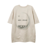 Men T Shirt Suede Gothic Letter Print Hiphop Short Sleeve T-shirt
