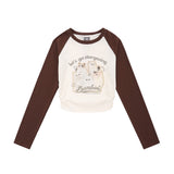 Women Long Sleeve T-Shirt Printed Long Sleeve T-shirt Women's Spring and Autumn Color Matching