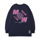 Men Long Sleeve Shirt Cartoon Printed Loose Long Sleeves T-shirt Men's Ins Street