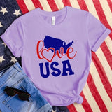 Women's Independence Day T Shirt round Neck Short Sleeve T-shirt Women's Top