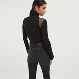 Women Jumpsuit Long Sleeve Jumpsuit Mesh Stitching