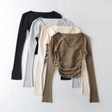Women T-Shirt Women's Sexy Long Sleeve T-shirt Flare Sleeve Underwear Blouse Top