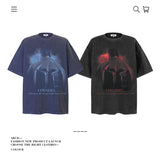 American vintage street T-shirt pure cotton retro men's and women's summer loose