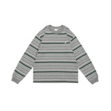 Unisex Hoodie Vintage University Style Striped round Neck Sweater for Men and Women