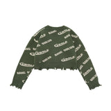 Women Sweater Knitted Cardigan Women's Spring and Autumn Distressed Frayed Sweater