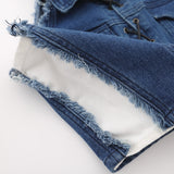 Women Vest Washed and Worn Stitching Edging Pocket Short Top