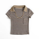 Women T-Shirt T-shirt Short Sleeve Women Summer Lapels Top