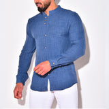 Men's Shirt Cotton and Linen Casual Shirt