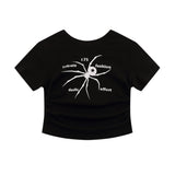 Women T-shirt Printed Short T-shirt Crew Neck Short Sleeve T-shirt Casual