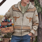 Men Sweater Men's Casual Printed Woolen Top
