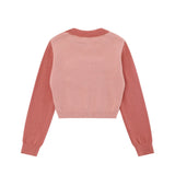 Women Sweater Color-Block Crew Neck Short Sweater Letter Autumn Sweater
