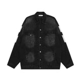 Men Denim Jacket Men Loose Denim Jacket