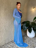 Women Sweater Dress Knitted Polo Long Skirt Sun Protection Dress Women