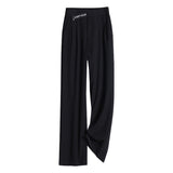 Palazzo Pants Wide Leg Pants Spring and Autumn Loose Black Straight Casual Pants Suit