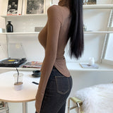 Women Long Sleeve Shirt Elastic Soft Autumn and Winter