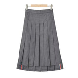Women Skirt Summer High Waist Preppy Style Pleated Skirt Skirt