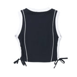 Women Vest Short Vest for Girls Summer round Neck Letter Print Sleeveless