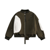 Unisex Jacket Winter Irregular Color Matching Flight Suit