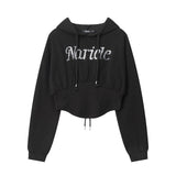 Women Hoodie Embroidered Hooded Sweater Women's Autumn Short Hoodie