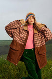 Unisex Jacket Autumn Woolen Contrast Color Coat Women's Clothing