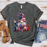 Women Independence Day T Shirt Crew Neck Short Sleeve T-shirt Top