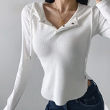 Women T-Shirt Hooded Long-Sleeved T-shirt Female Spring Undershirt
