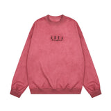 Men Hoodie Embroidery Letter Crew Neck Men's Spring and Autumn Distressed Dirty