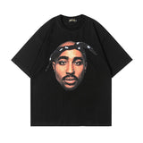 Men T Shirt West Coast Hip Hop Retro Printed Casual Short Sleeve T-shirt Men and Women