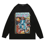 Men Long Sleeve Shirt Tupac Floral Print Long Sleeve Pullover Men and Women Loose Top