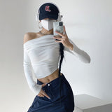 Women T-Shirt Autumn Long Sleeve Slim Long Sleeve Solid Color Ladies T-shirt