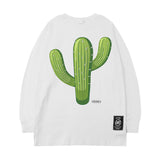 Men Long Sleeve Shirt Cartoon Printed Loose Long Sleeves T-shirt Men's Ins Street