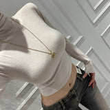 Women Long Sleeve Shirt Tight Long Sleeve Bottoming Autumn and Winter
