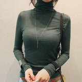 Women Long Sleeve Shirt Women's Turtleneck Long Sleeve