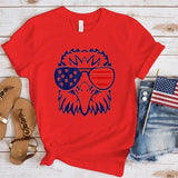 Women's Independence Day T Shirt round Neck Short Sleeve T-shirt Women's Top