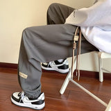 Men Sweatpants Waffle Pants Men's Spring and Autumn Casual All-Match Sweatpants Retro