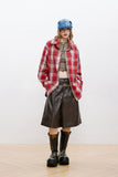 Unisex Jacket Autumn Red Brushed Basic Shirt Women's Clothing