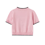 Women Sweater Sweater with Short Sleeves Women's Spring/Summer round Neck