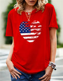 Women's Independence Day T Shirt Pattern Printed Short-Sleeved T-shirt
