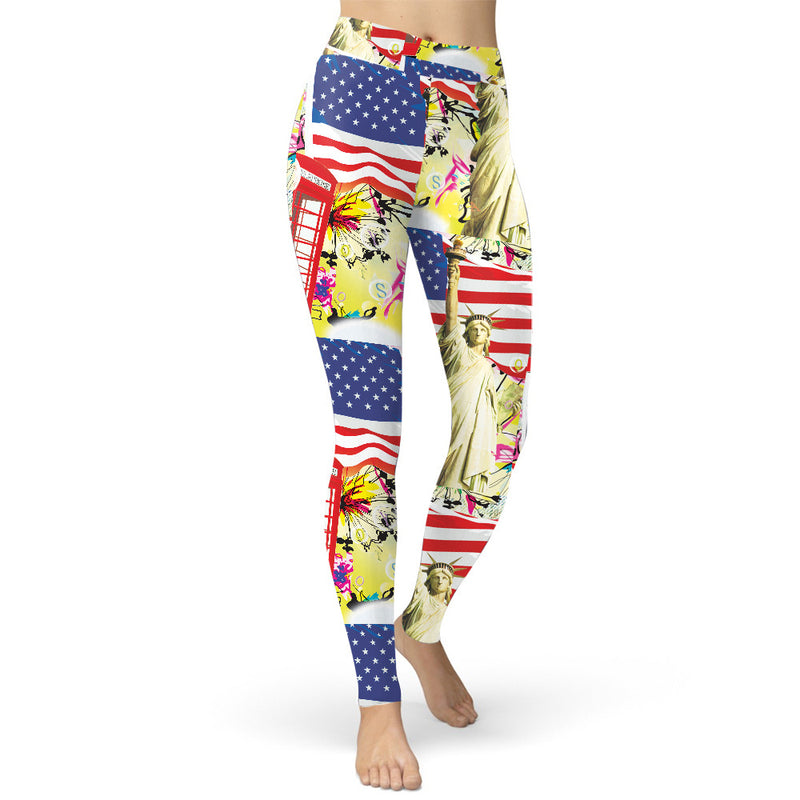 National Flag Day Leggings Independence Day Digital Printing Yoga Pants