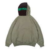 Men Fleece Lined Hoodie Stitching Hooded Hooded Sweaters Menswear Loose Pullover