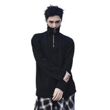 Men's Long Sleeve Shirt Long Sleeve Pullover Bottoming Shirt Men's Zipper Casual round Neck T-shirt
